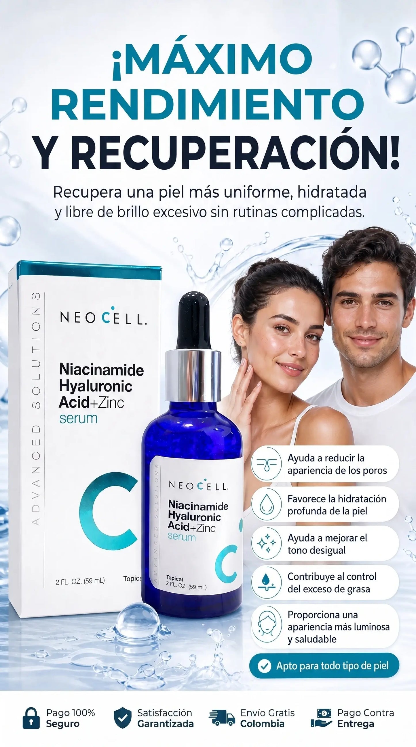Serum Neocell Niacinamida + Ácido Hialurónico + Zinc